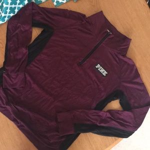 Pink half zip pullover